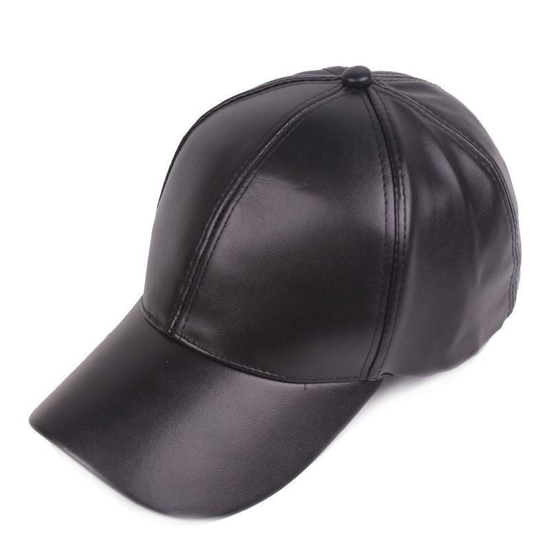 New Women Men Hat PU Leather Baseball Cap Visor Light Board Solid Men Hip Hop Cap Outdoor Sun Hat Adjustable Sports Caps
