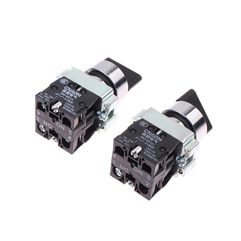 1 Piece 22mm 2NO/1NO1NC 2/3 Position XB2-BD25 BD35 BD45 BD53 Self Locking / Self Resetting Selector Knob Switch