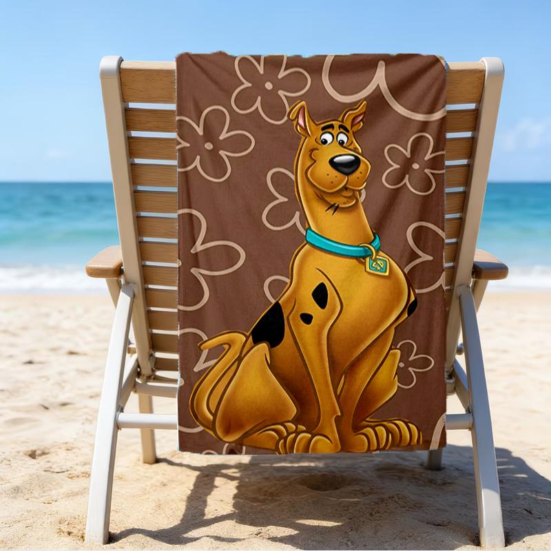 proof beach towel with a Scooby Doo pattern - soft,absorbent,quick-drying,machine washable - perfect for swimming,camping,bathing