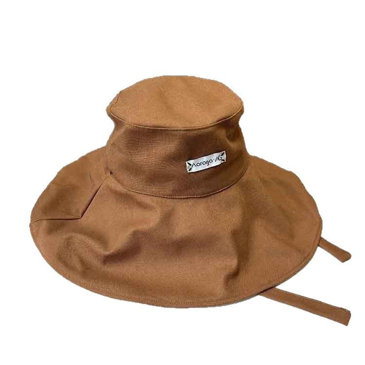 Casual simple oversized brim bucket hat summer outdoor UV protection sun hat cotton and linen face hat