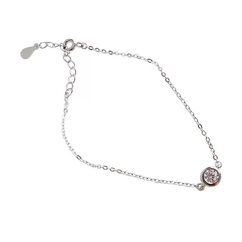 Beixi S925 Sterling Silver Korean Geometric Zircon Bracelet