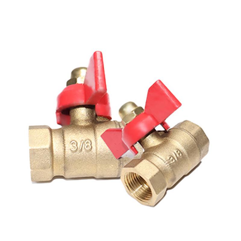 1 Piece Air Compressor Water Gas Oil Shut Off Valve Butterfly Stem Brass Ball Valve 1/4" 3/8" 1/2" Bsp Threaded Male To Female
