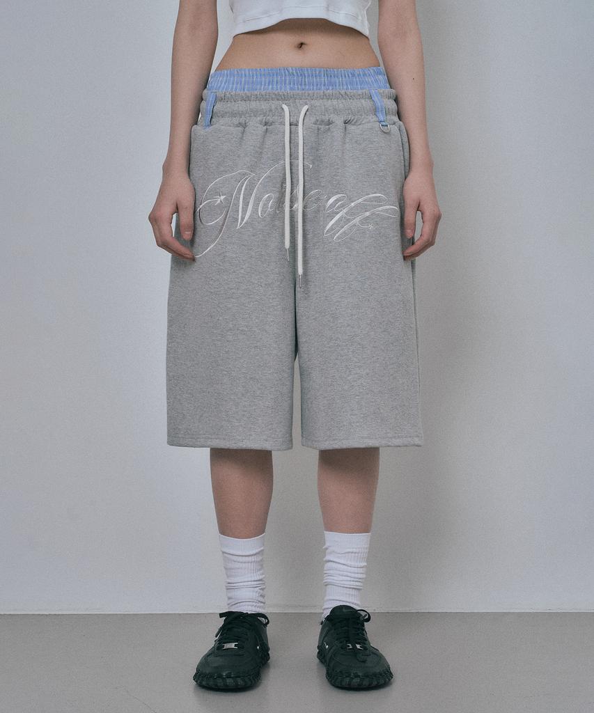 MOO Trunk Layered Sweat Bermuda Pants - Gray