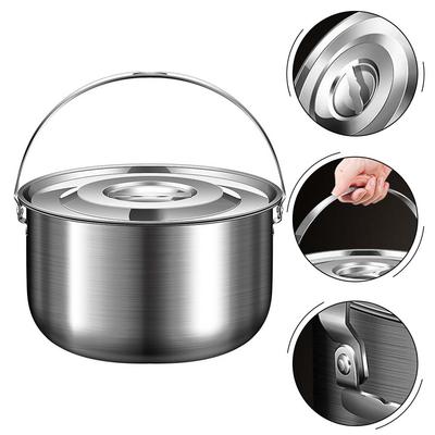 Easy To Clean Camping Cookware Outdoor Cooking Stainless Steel Pot