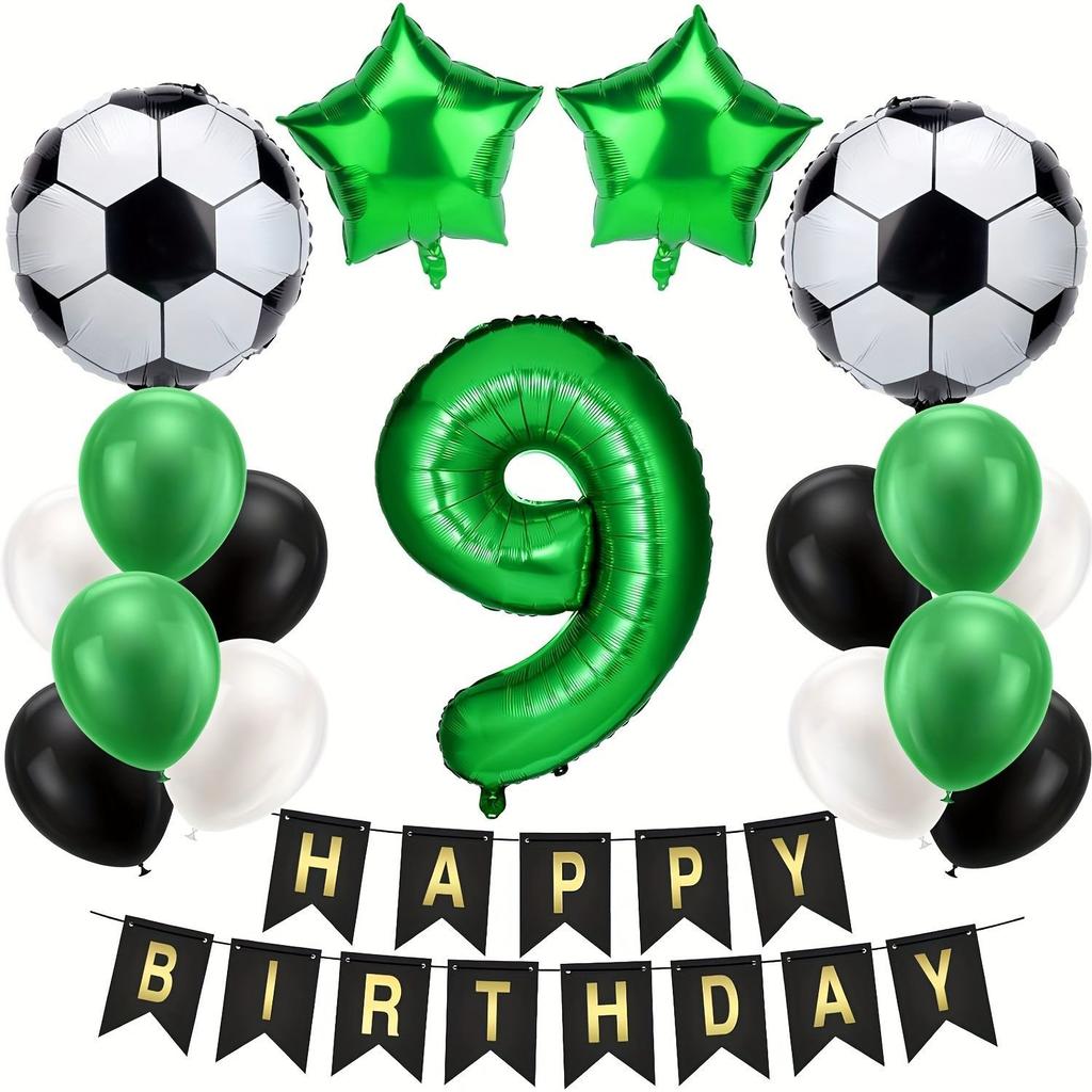 Football-themed Football Aluminum Film Balloons Set for Children's Birthday Party Decoration