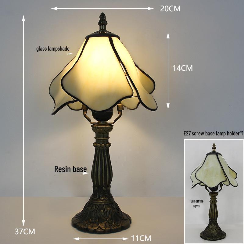 Tiffany Vintage Stained Glass Table Lamp for Bedside or Cafe