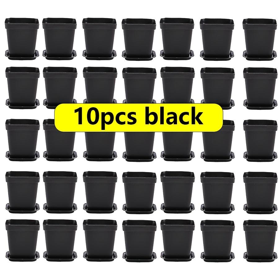 10Pcs Mini Square Flower Pots With Trays Drainage Holes Candy Colors For Succulents Plants Seedlings Home Decor Garden Jxb