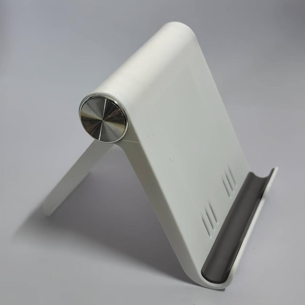 One portable folding phone stand, made of ABS material, suitable for storing and carrying smartphones and tablets.