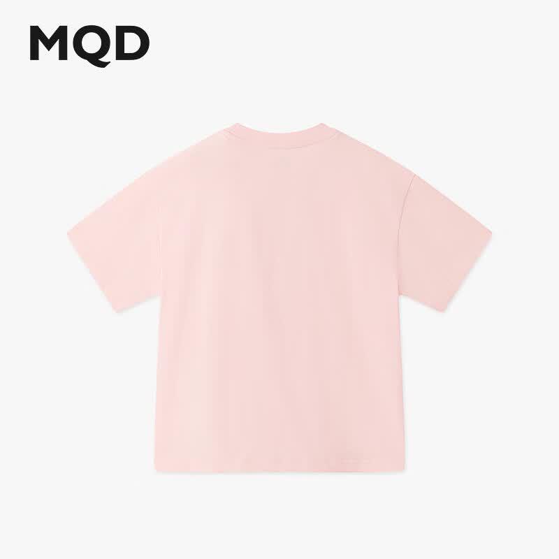 MQD Girls Summer College Style Cartoon Short-sleeved T-shirt 140