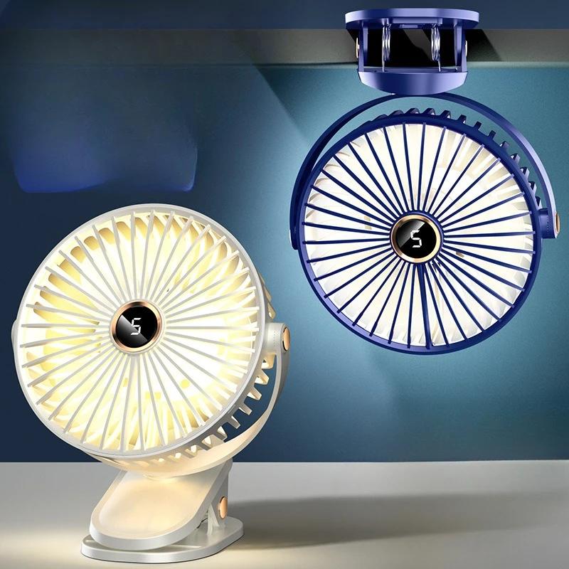 8000mAh Camping Fan Rechargeable Desktop Portable Air Circulator Wireless Ceiling Electric Fan With LED Light Clip-on Home Fan