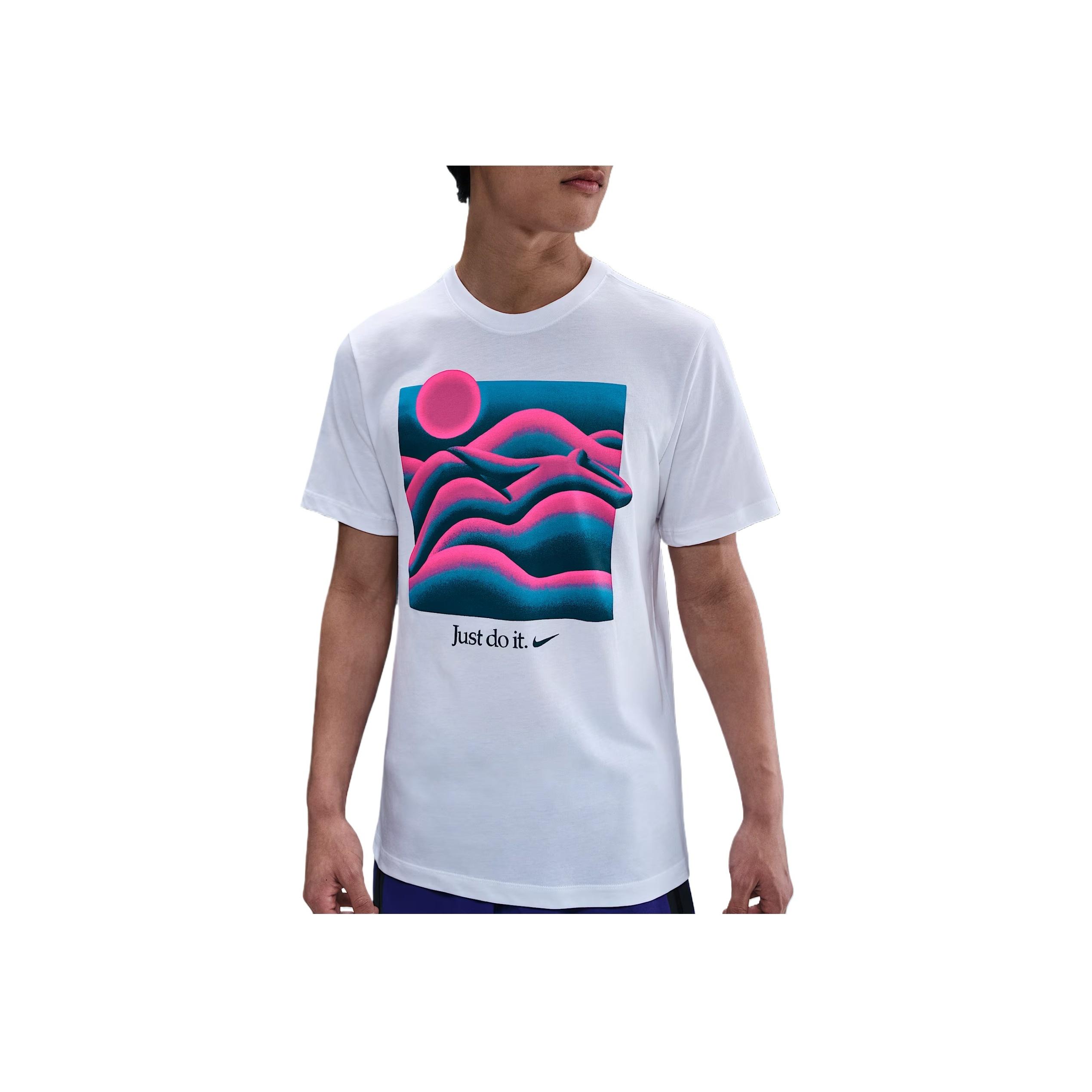 

Nike Удобная Модная Повседневная Универсальная Футболка с Коротким Рукавом Мужские Топы Белый HJ0785-100 M