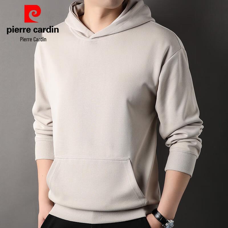 Pierre Cardin Men's Solid Milk Silk Blend Hooded Sweatshirt