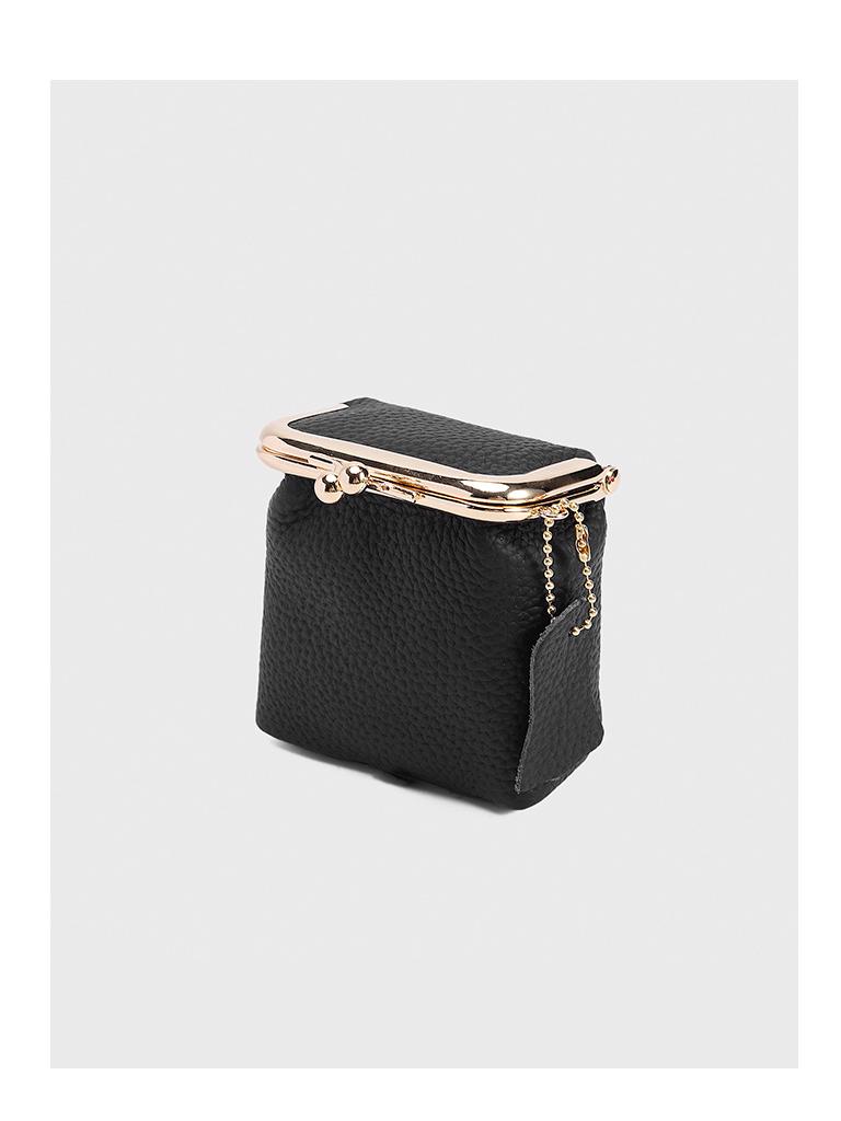 Genuine Leather Mini Lychee Grain Coin Purse: European & American Fashion Lipstick & Coin Storage Pouch