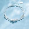 925 Sterling Silver Bead Chain Bracelets For Women Korean Sweet Double Layer Beautiful Stars Bracelets Original Jewelry Gifts
