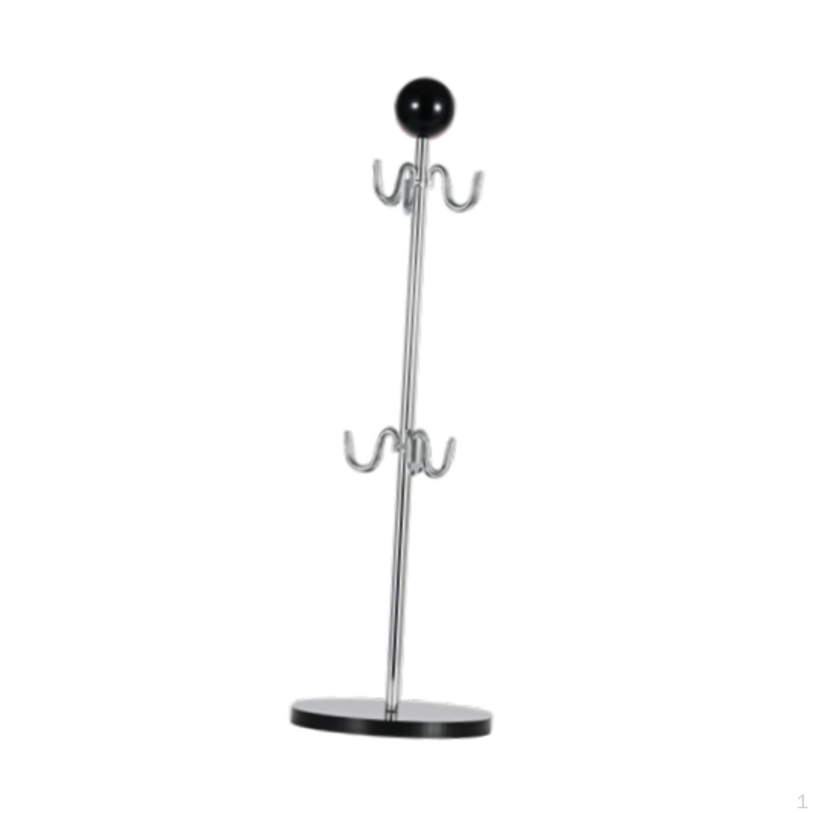 Подставка для сушки бутылок с 6 полками и основанием для кофейных чашек для гостиной чёрный 2349₽