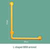Anti-Slip L-Shaped Bathroom Handrail for Elderly and Disabled - Toilet Safety Handle