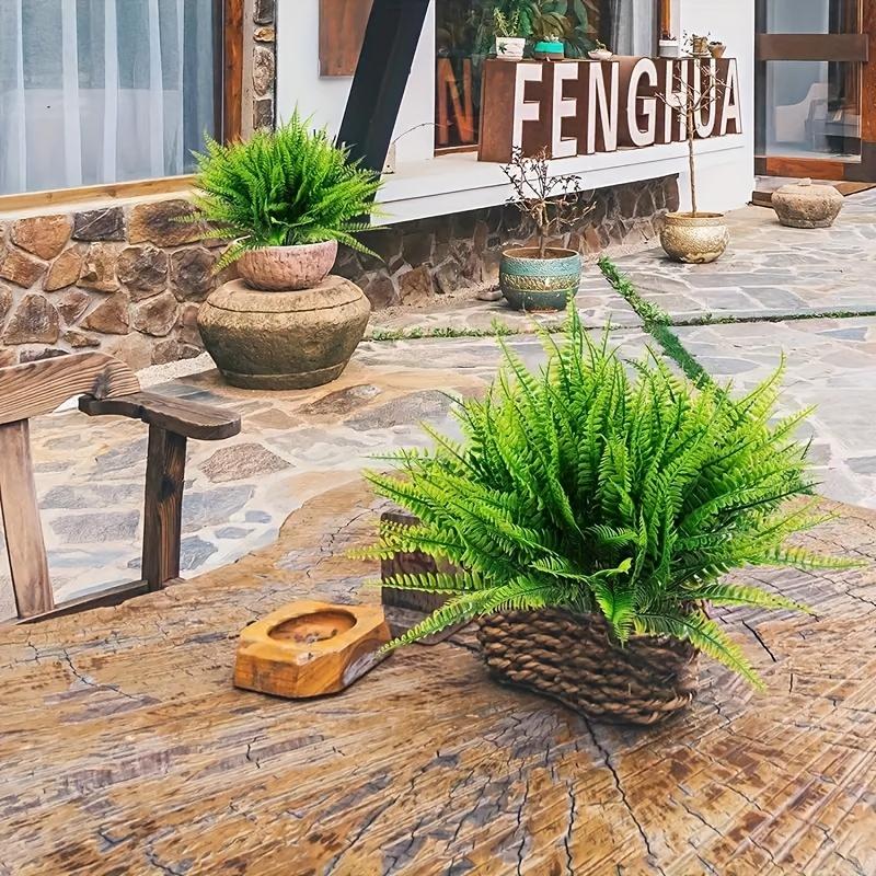 Artificial Plants, Outdoor UV Resistant Fake Plants, Premium Oxidation Resistance Artificial Flower, Real Touch Fake Boston Fern, Indoor Outdoor Hangi