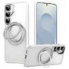 For Samsung Galaxy S25 Magnetic Case Rotating Gear Pivot Kickstand PC+TPU Phone Back Cover