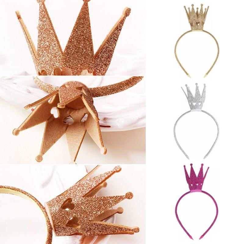 Sparkling Tiaras Crown Headband for Party Soft Padded Hairhoop Hair Accessory for Parties and Birthday Festival Hairband