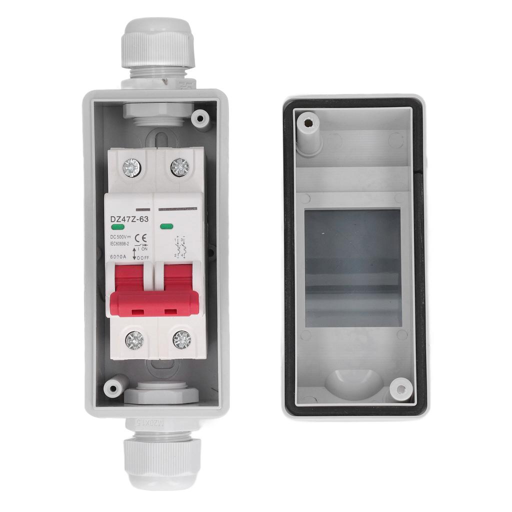 PV Solar Disconnect Switch Photovoltaic Circuit Isolator Miniature RV Breaker Box DC500V IP65 Waterproof Solar Isolator Switc