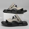 Men's Slippers Summer New Sandals Men PU Leather Sandals Adult Thick-soled Beach Shoes Male Non-slip Open-toe Casual Sandals