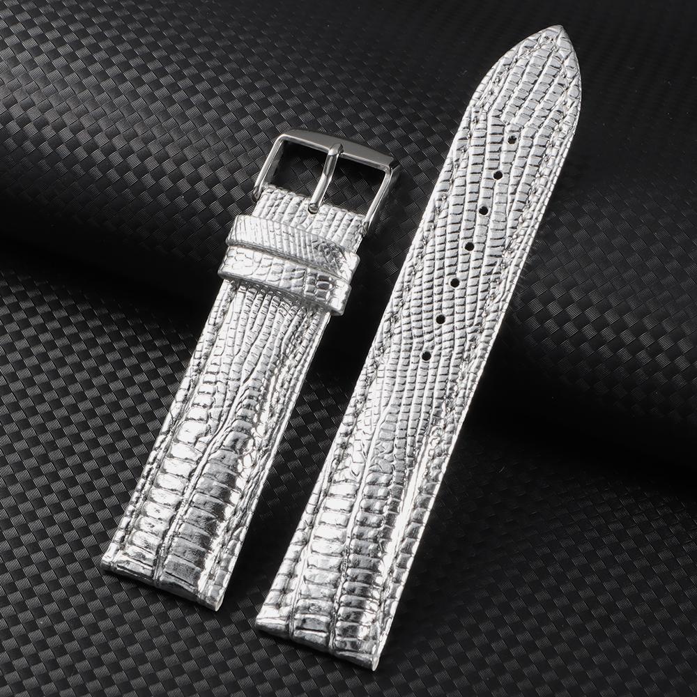 18mm 20mm 22mm Universelles Eidechsenmuster Uhrenarmband Rindsleder Uhrenarmband für Herren Damen Verbundwerkstoff Uhrenarmband Zubehör