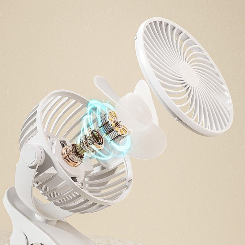 Efficient Clip On Fan with Adjustable Angle and Quiet Operation USB Rechargeable Fan Cooling Device for Home Or Gym