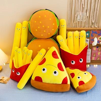 Almofada de arremesso de hambúrguer boneca de pizza batatas fritas brinquedo de pelúcia boneca de cama boneca para dormir presente de aniversário infantil