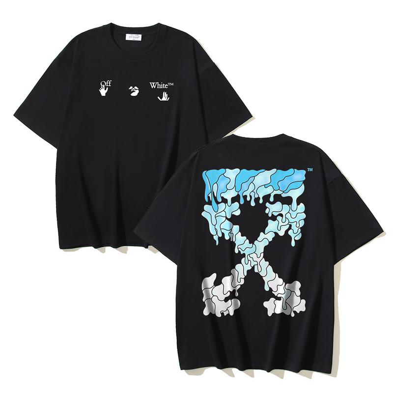 Off-White 2025 Sommer Neu OW Auflösender Pfeil Schmelzend Bedrucktes Kurzarm-T-Shirt für Männer und Frauen