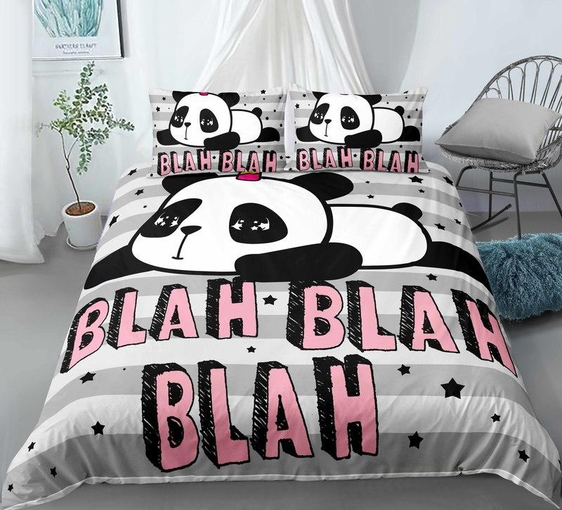 Panda Bettwäsche Set Einzelbett Twin Full Queen King Size Cartoon Tiere Bett Set Erwachsene Kind Schlafzimmer Bettbezug Sets 3D Druck 032