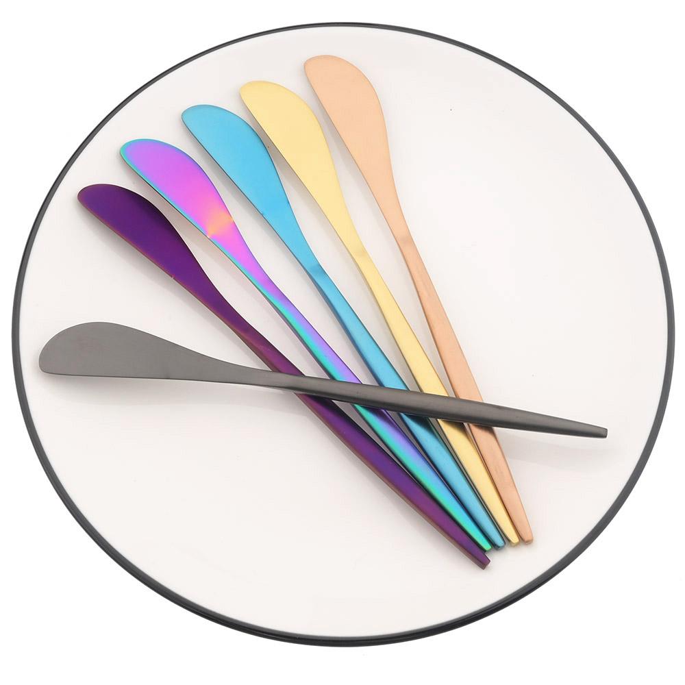 Black Gold Butter Knife Matte Stainless Steel Cutlery Cheese Dessert Jam Spreaders Cream Knifes Gold Dessert Tool Utensil