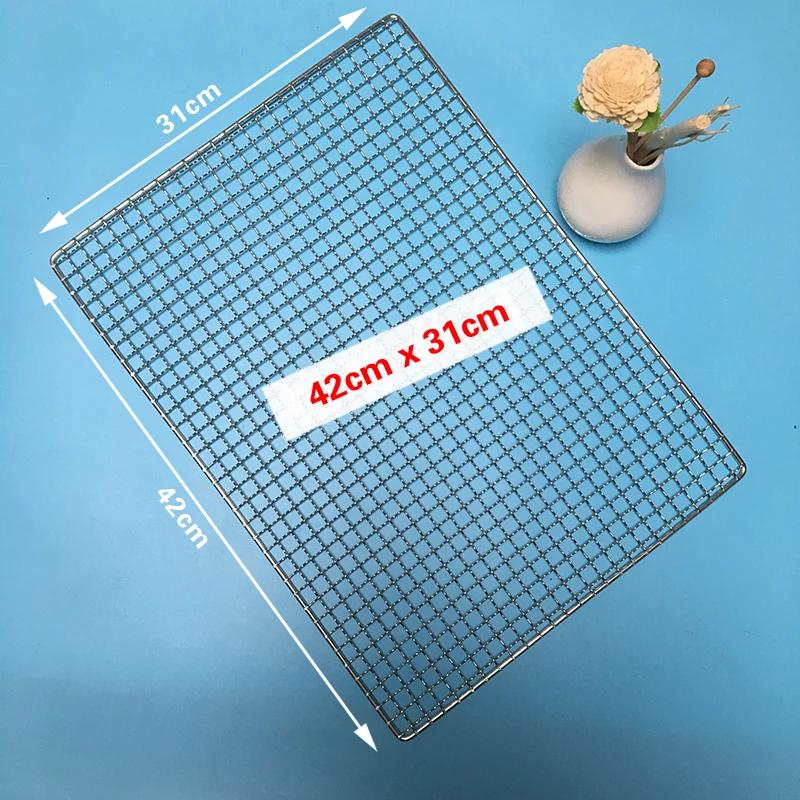 304 Edelstahlnetz BBQ-Grill Antihaft-Grillmatte Gitter rechteckig BBQ-Grill Grillnetz Grillnetz Grillwerkzeuge-B