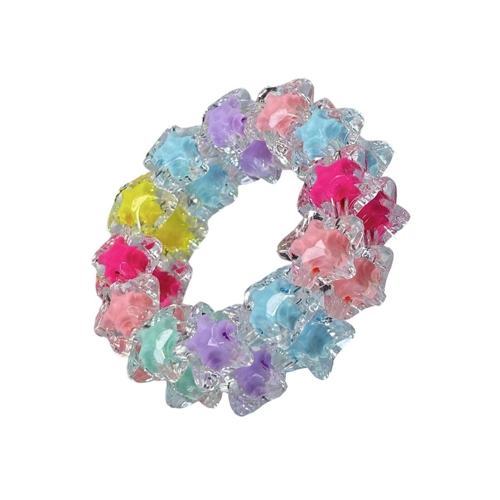 Colorful Beaded Star Pendant Necklace Trendy 2025 Design Wrist Chain Lightweight Accessory for Parties Daily Wear
