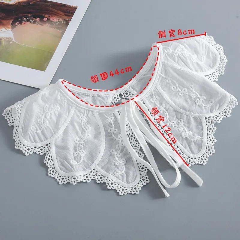 Women Fake Collars Shawl Vintage Solid Color Ladies Shirt Blouse False Collar Female Neck Ties Detachable Collar Dress Fuax Cols