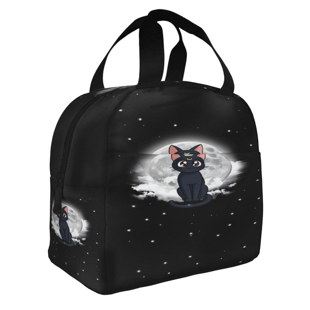Sailor Moon Katzen-Print Isolierte Lunchtasche für die Schule Wasserdichte Kühlertasche Thermische Lunchbox Damen Kinder Lebensmittelbehälter Tragetaschen
