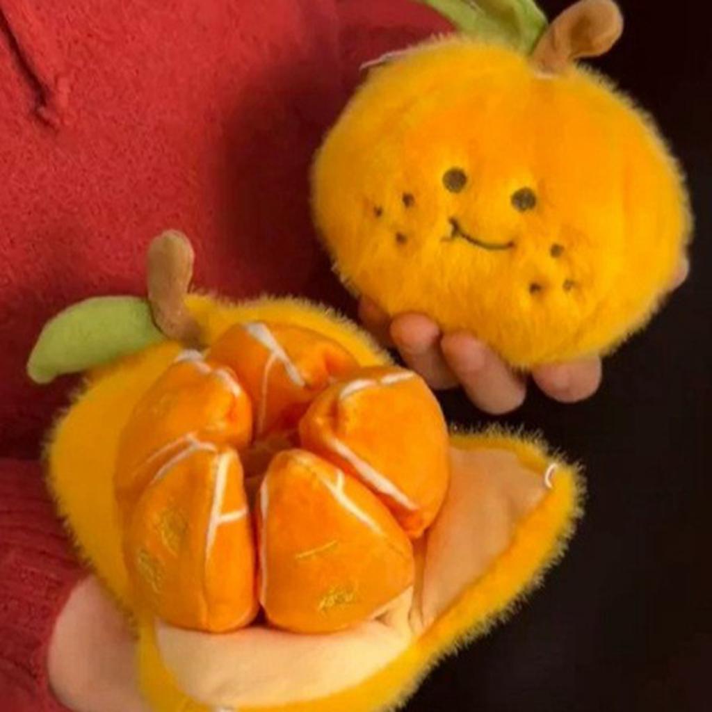 Orange Doll Pendant Detachable Peeled Fruit Decompression Doll Plush Toy Sugar Keychain Male And Female Gift.