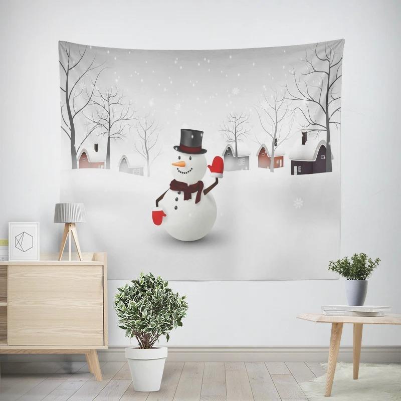 Neujahr Weihnachtsthema Schneemannmuster Wohnzimmer Schlafzimmer Dekotapisserie