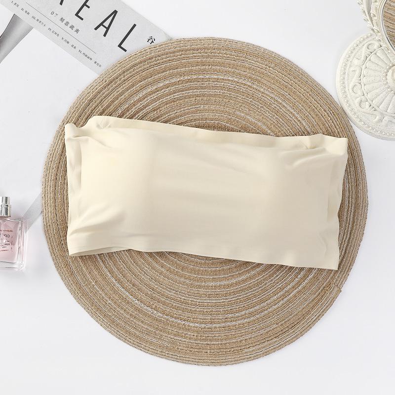 

Женский бесшовный бюстгальтер Ice Silk без бретелек - сексуальный, красивая спина, однострочная застежка, спортивный, универсальный One Size (70-120 jin)