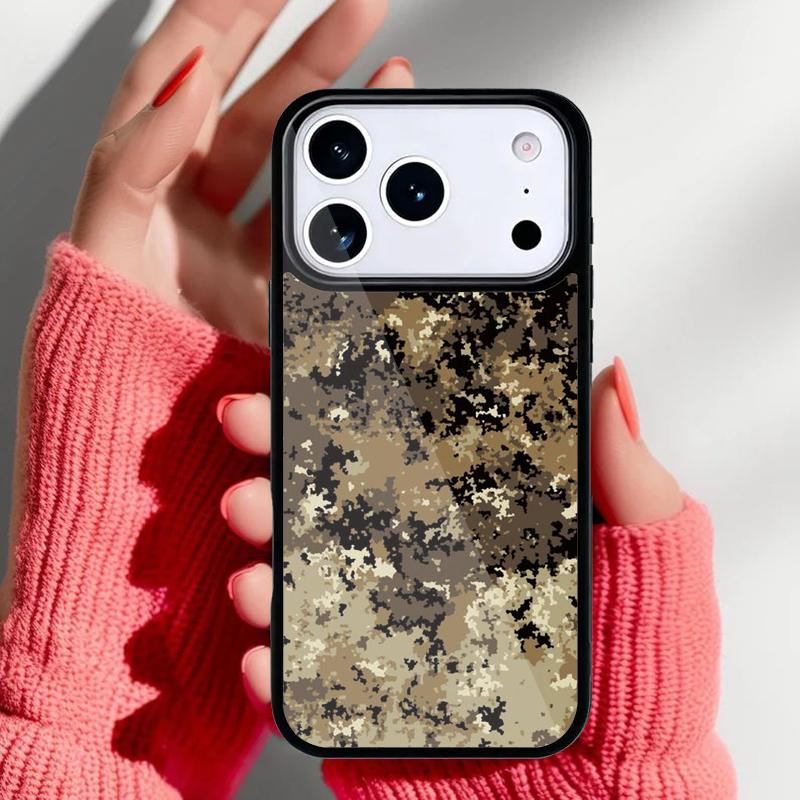 Camouflage Camo Telefoonhoesje voor iPhone 17 16 15 14 13 Pro Max Achterkant voor 12 11 Pro Coque