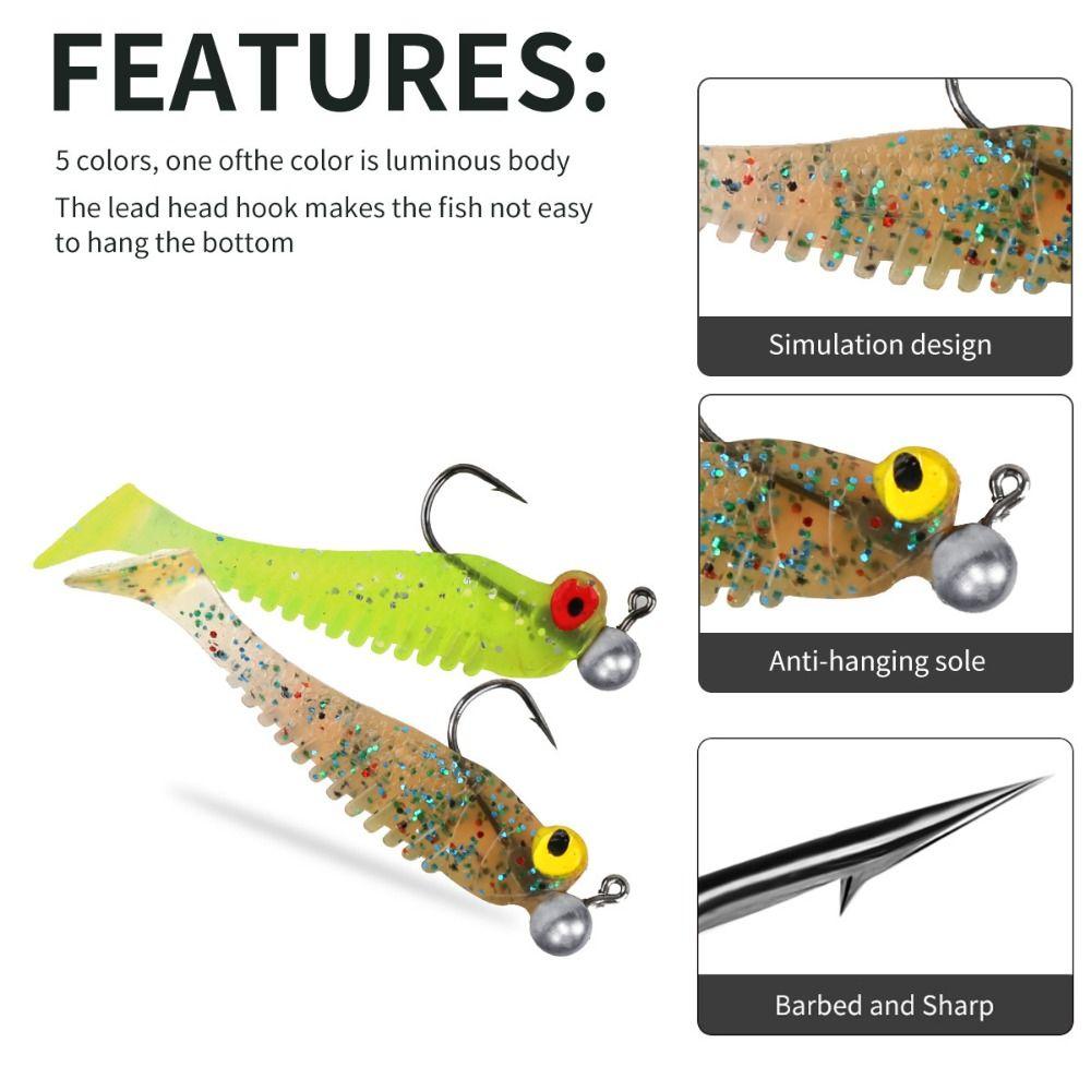 Silicone Cluster Fish Lure Anti-hanging Sole Swivel Pin Fishing Lure Set Soft Sharp Fish Hook Fishing Set-up Saltwater Fishing