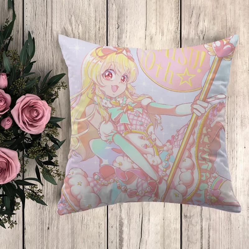 Pillowcase A-Aikatsu Pilow Cases Throw Pillows Anime Pillow Cover Decorative Pillowcases Cushion Covers Fall Decor