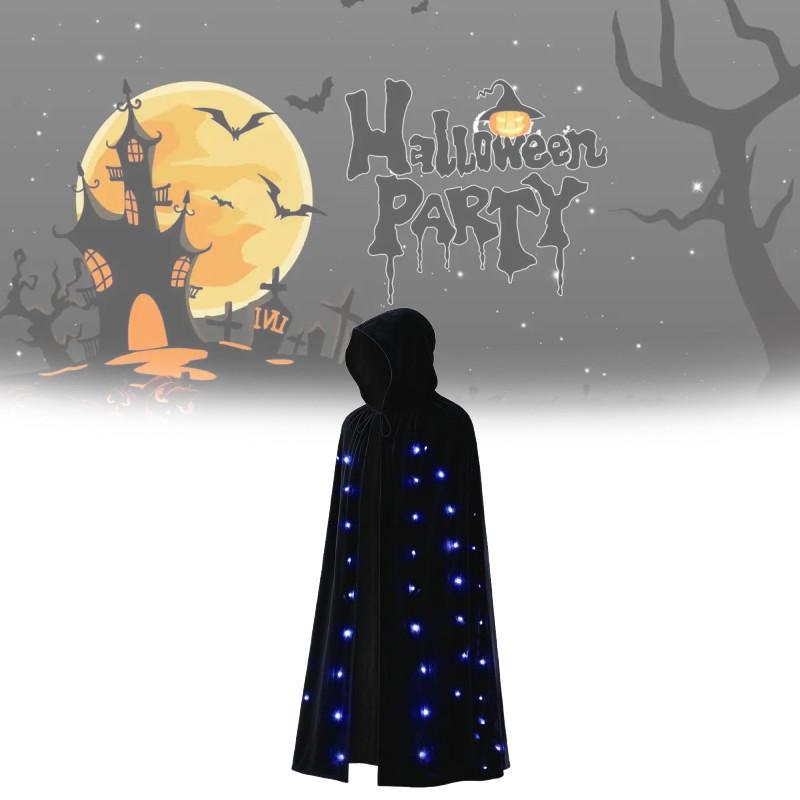Cosplay Cloak Adult Light Up Features Fleece Fabric Halloween Ghost Dress Demon