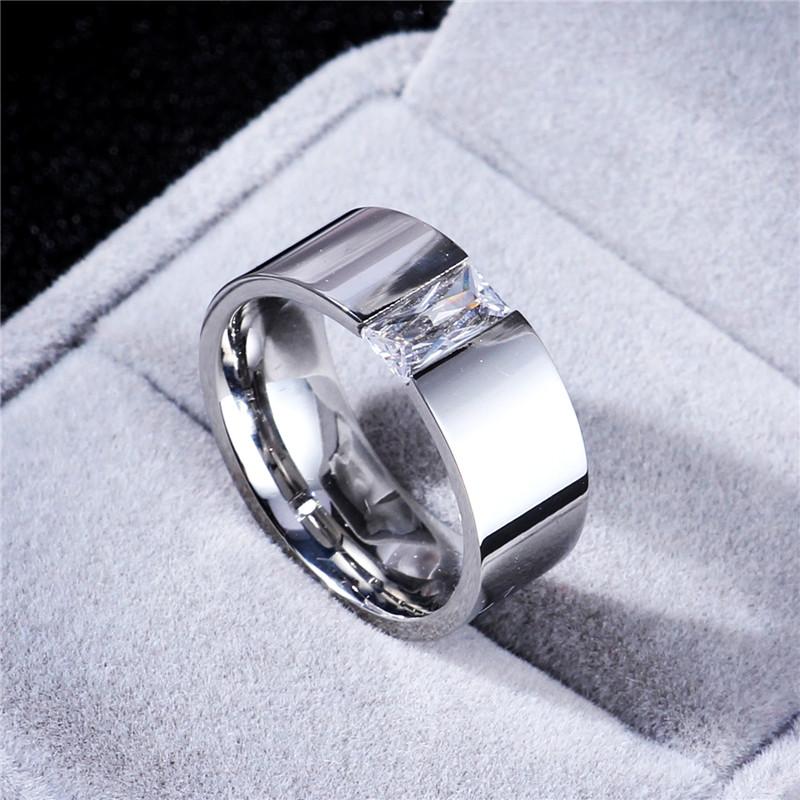 8MM breiter Mode Edelstahl Ring Schmuck Für Frau Mann