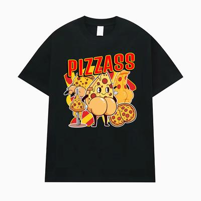 Dancing Pizza Butt Unizes T-Shirt Men's Clothing Cartoon Meme High Street Comfort Cute Oversized T Shirts Short Sleeve Tee Shirt