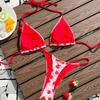 Strawberry Xinhua Triangle Backless Sexy Bikini