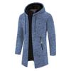 Chaqueta de Hombre Elegante Cárdigan con Cremallera y Capucha de Longitud Media Engrosada Ropa de Abrigo versátil para Otoño/Invierno