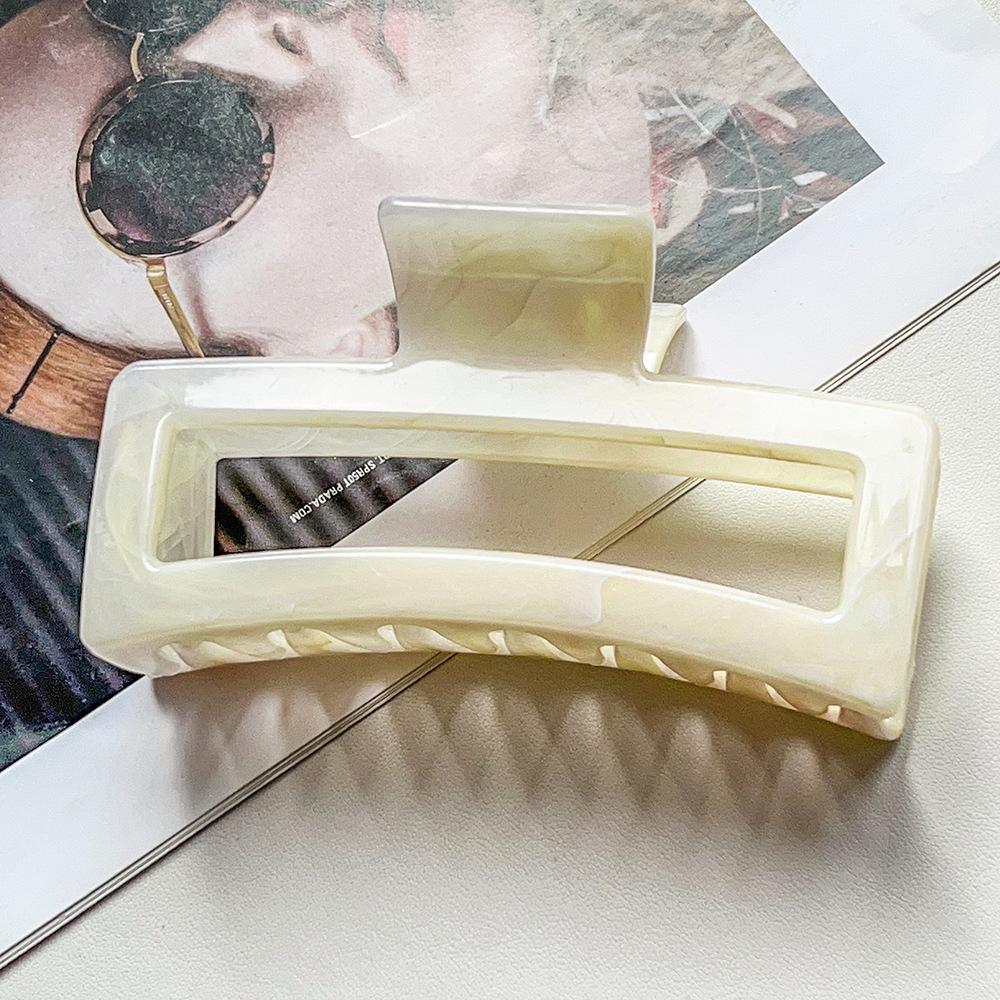 

Marble pattern square hollow grab clip women s simple back head hairpin women s advanced sense disc hair shark clip hair accessories PS