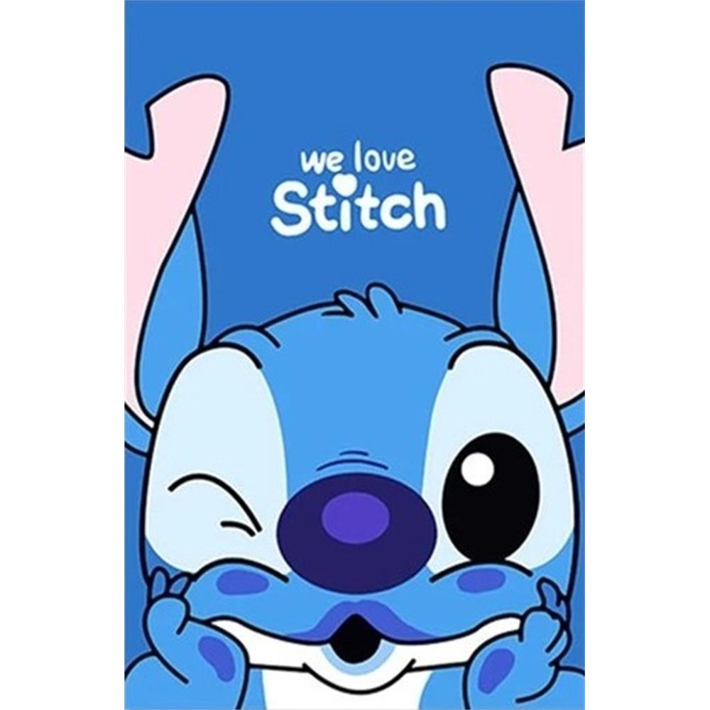 

Disney Diamond Painting Stitch Cute Winking Illustration Wall Decoration Full Diamond Cross stitch DIY Gift Home Decoration Round 20x30cm