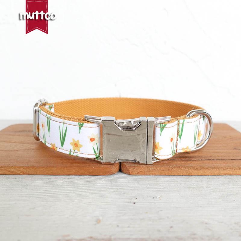 MUTTCO Yellow Onion Orchid Dog Collar - Soft & Comfortable, UDC-134 XS