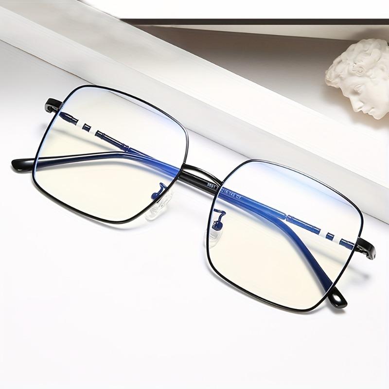 

Durable Quality 1 Fashionable Decorative Eyewear - Oversized Rectangular Glasses Frame with Blue and Pink Accents